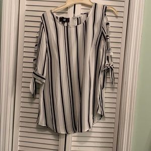 White and black striped blouse